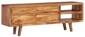 vidaXL Móvel de TV madeira maciça c/ portas esculpidas 117x30x40 cm