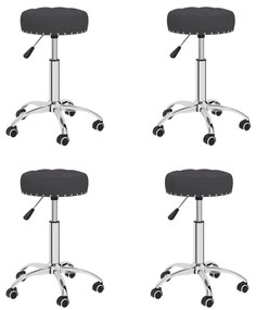 vidaXL Cadeiras de jantar giratórias 4 pcs tecido preto