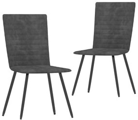 Cadeiras de jantar 2 pcs veludo cinzento