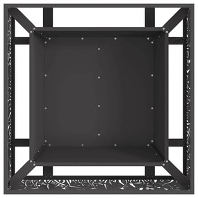 Fogueira Quadrada vidaXL Preta 80x80x30 cm Aço