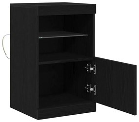 Buffet vidaXL com Luzes LED Carvalho Preto 41x37x67 cm