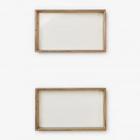Conjunto De 2 Tabuleiros Decorativos Retangulares Em Madeira De Manga Fruela Madeira De Manga Clara - Sklum