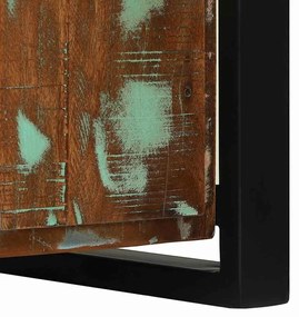 Armário Banco Multicolorido 100x35x50 cm Madeira Sólida Recuperada