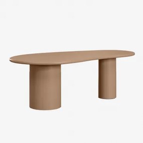 Mesa De Jantar Oval Em Mdf (220x115 Cm) Billie Camelo Castanho Claro - Sklum