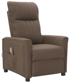 vidaXL Poltrona de massagens tecido cinza-acastanhado