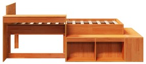 Cama sem colchão 75x190 cm madeira de pinho maciça castanho-mel