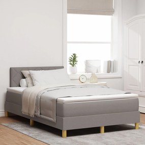 Cama Box Spring com Colchão Taupe 120x200 cm Tecido