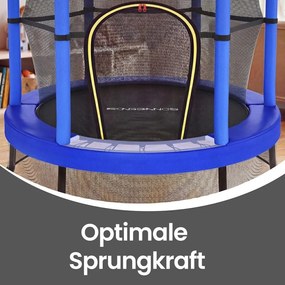 Trampolim infantil, trampolim de jardim de 174 cm com rede de segurança, Azul