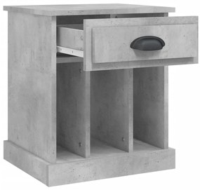 Mesas de cabeceira 2 pcs 43x36x50 cm cinzento cimento