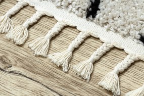 Tapete BERBER TETUAN B751 ziguezague creme Franjas berbere marroquino shaggy