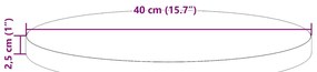Tampo de mesa pinho maciço Ø40x2,5 cm branco
