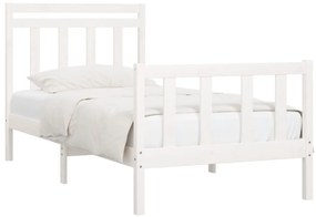 Estrutura de cama 100x200 cm pinho maciço branco