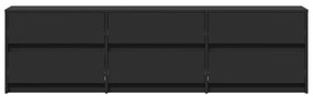 Móvel de TV com luzes LED derivados de madeira preto
