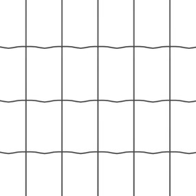 Cerca Euro com 7 Postes 1.2x10 m Aço Galvanizado Cinza