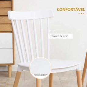 Conjunto de 4 Cadeiras Ygol - Branco - Design Nórdico