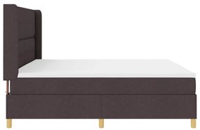 Cama Box com Colchão Castanho 200 x 200 cm em Tecido