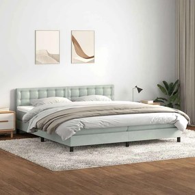 vidaXL Cama com molas/colchão 200x220 cm veludo cinzento-claro
