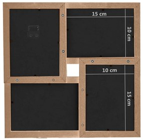Moldura para 24 (10x15 cm) fotografias MDF castanho-claro