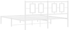Estrutura de cama com cabeceira 150x200 cm metal branco
