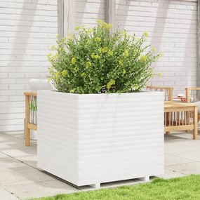 Vaso/floreira de jardim 80x80x72 cm pinho maciço branco