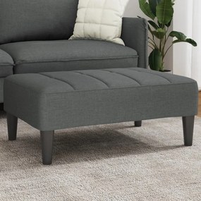 vidaXL Apoio de pés 77x55x31 cm tecido cinzento-escuro