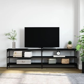 Móvel de TV 180x30x50 cm derivados de madeira/metal preto