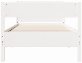 Cama sem colchão 90x200 cm madeira de pinho maciça branco