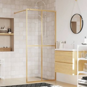 vidaXL Divisória de chuveiro 100x195 cm vidro transparente ESG dourado