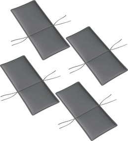 Conjunto de 4 almofadas para cadeiras de exterior (NÃO INCLUIDAS) com presilhas e faixa ajustável, resistentes ao desbotamento, UPF50+, 124 x 50 x 5 c