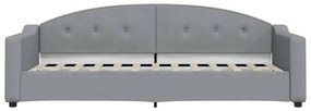 Sofá-cama 80x200 cm tecido cinzento-claro