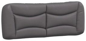 Cama com colchão 140x200 cm couro artificial cinzento