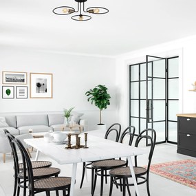 Candeeiro Chandelier Circle – Preto – 66 x 66 cm
