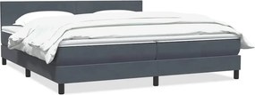 vidaXL Cama com molas/colchão 200x220 cm veludo cinzento-escuro