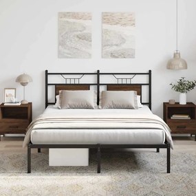 Estrutura cama s/ colchão derivados madeira carvalho castanho