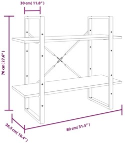 Estante 5 prat. 80x30x175 cm derivados madeira cinzento sonoma
