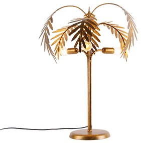 Candeeiro de mesa Art Deco dourado 3 luzes - Botanica