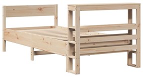 Cama sem colchão 75x190 cm madeira de pinho maciça