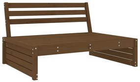 4 pcs conjunto lounge de jardim pinho maciço castanho-mel