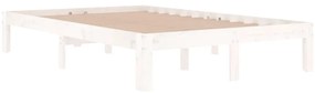 Estrutura cama pequena casal 120x190 cm pinho maciço branco