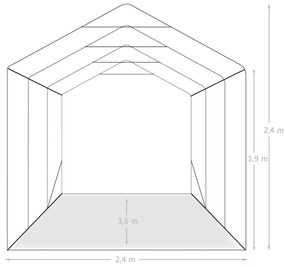 Tenda de Garagem - 2,4x3,6 m - Aço Galvanizado