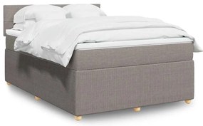 Cama com molas/colchão 140x190 cm tecido castanho-acinzentado
