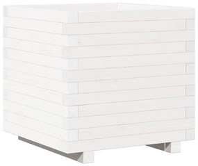 Vaso/floreira de jardim 50x50x49,5 cm pinho maciço branco