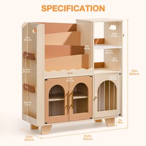 Organizador de brinquedos para crianças madeira 89,3 x 79,2 x 29,2 cm Caramelo
