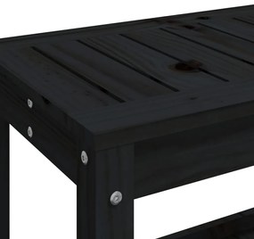 Banco de jardim 108x35x45 cm madeira de pinho maciça preto