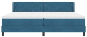 Cama Box Spring com Colchão Azul Escuro 200x200 cm Veludo