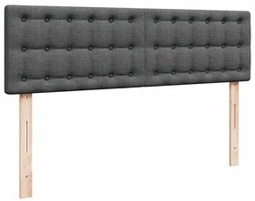 Cama otomana com colchão 140x200 cm tecido cinzento escuro