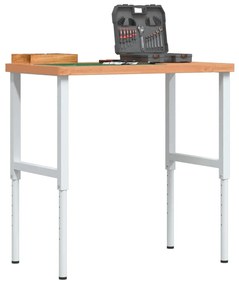 vidaXL Bancada retangular 100x60x(73-99,5) cm madeira de faia maciça