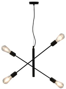 Candeeiro teto c/ lâmpadas incandescência 2 W preto E27