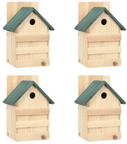 47248 vidaXL Casas para pássaros 4 pcs 23x19x33 cm madeira de abeto