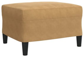 4 pcs conjunto de sofás com almofadões e rolos veludo castanho